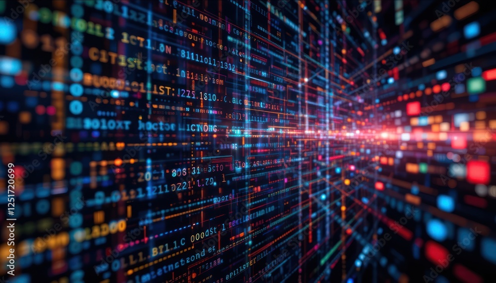 Digital data stream network tunnel background Digital data stream network tunnel background