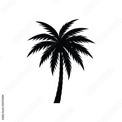 Palm Tree Silhouette on a white background