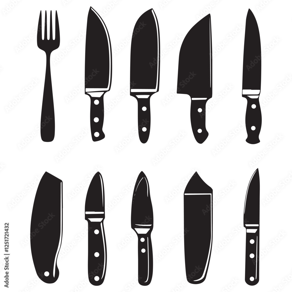 Sharp and Sleek: Knife Silhouette Vectors for Your Toolbox Sharp and Sleek: Knife Silhouette Vectors for Your Toolbox