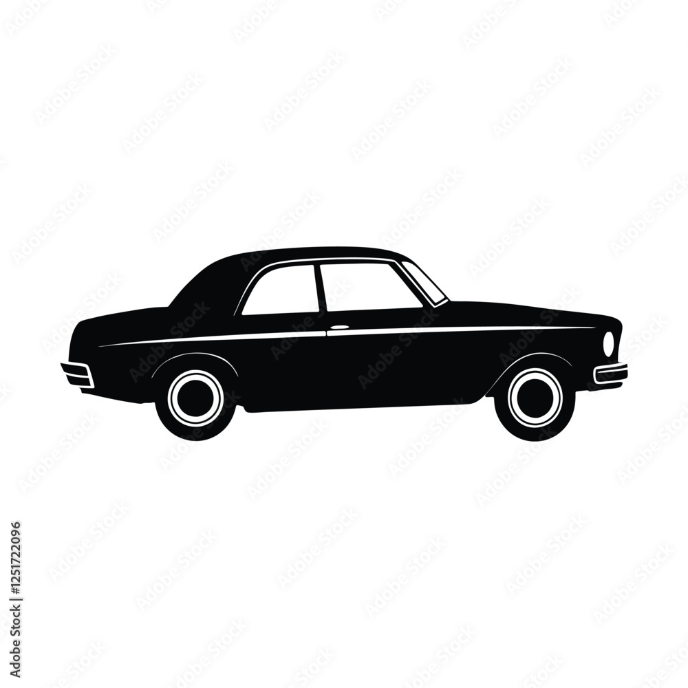 Fototapeta premium classic car silhouette on a white background