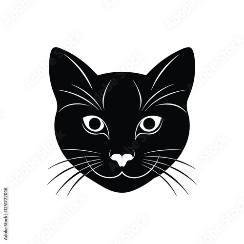 cat face silhouette on a white background