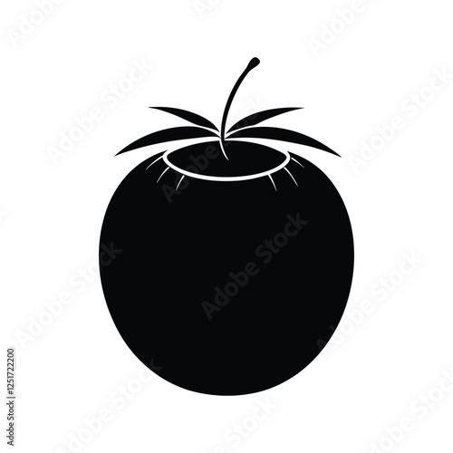 coconut silhouette on a white background
