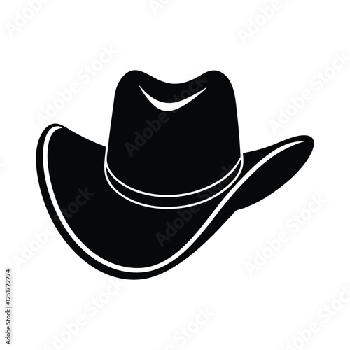 cowboy hat silhouette on a white background