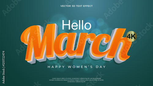 Text effect word design for hello March