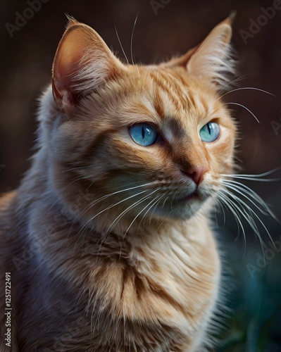 Majestic Orange Cat with Striking Blue Eyes