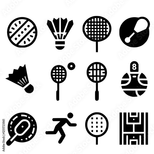 badminton Icon Set