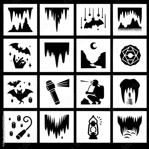 cave Icon Set