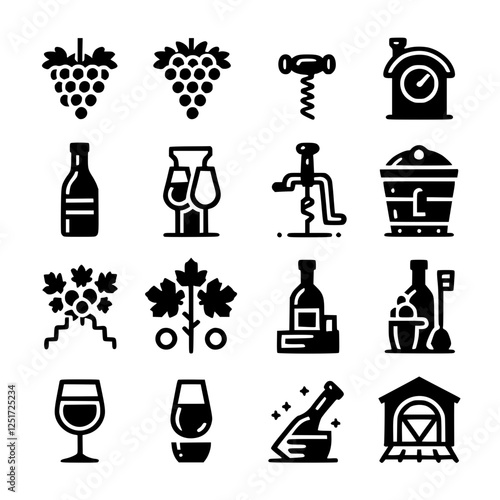 wine Icon Set