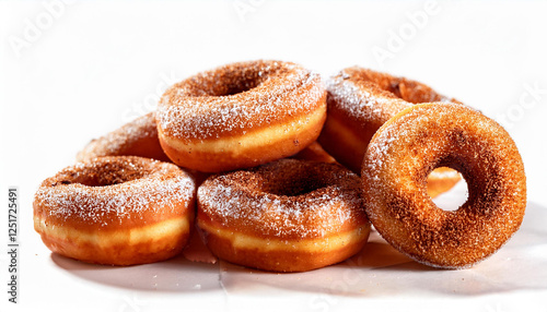 conventional american doughnuts with cinnamon and sugar icing