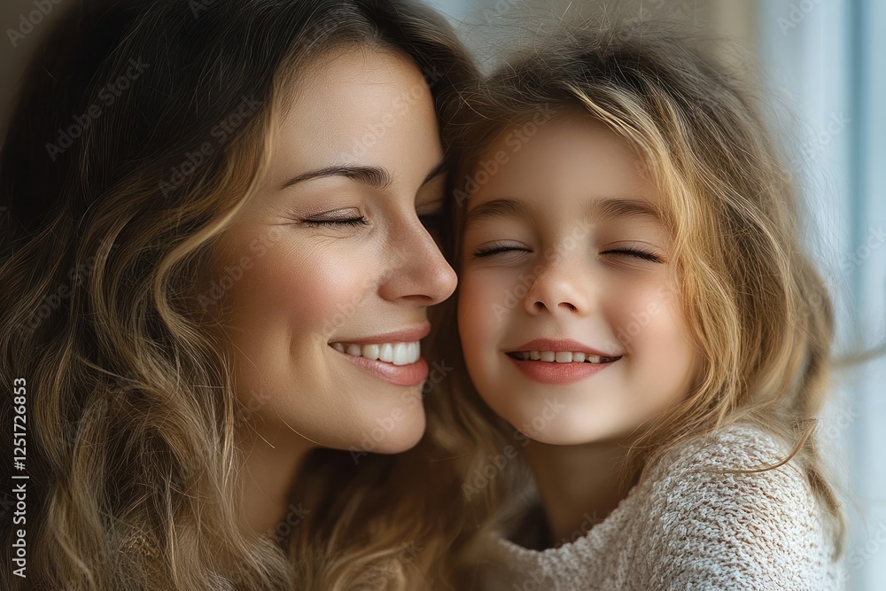 Mother and Daughter Smiling Together in Happy Portrait Loving Bonding and Joyful Connection Mother and Daughter Smiling Together in Happy Portrait Loving Bonding and Joyful Connection