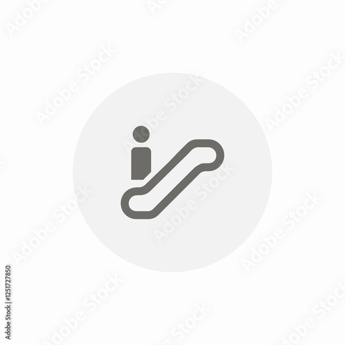 escalator climbing up icon sign vector