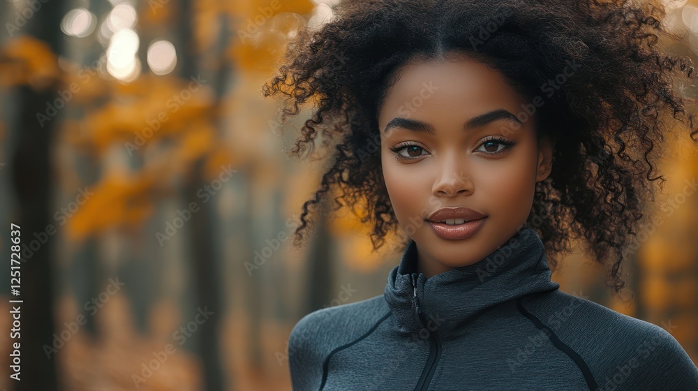 Autumn forest portrait, woman, looking, athletic, beauty, fitness, nature, fall, leaves, exercise Autumn forest portrait, woman, looking, athletic, beauty, fitness, nature, fall, leaves, exercise