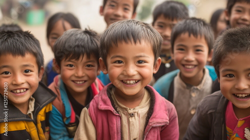 Happy and cute kids at elementary school