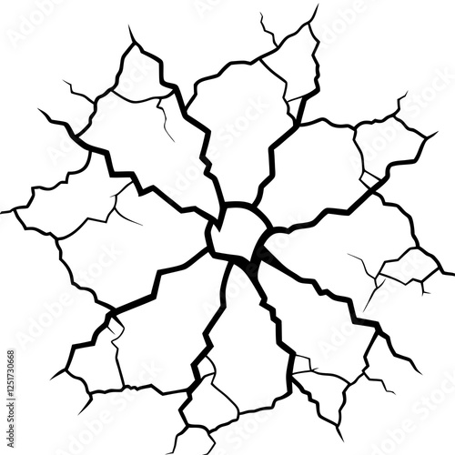 Surface cracks and fissures in ground vector