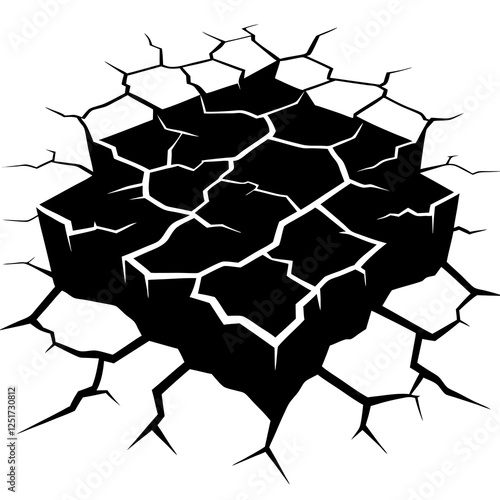 Surface cracks and fissures in ground vector