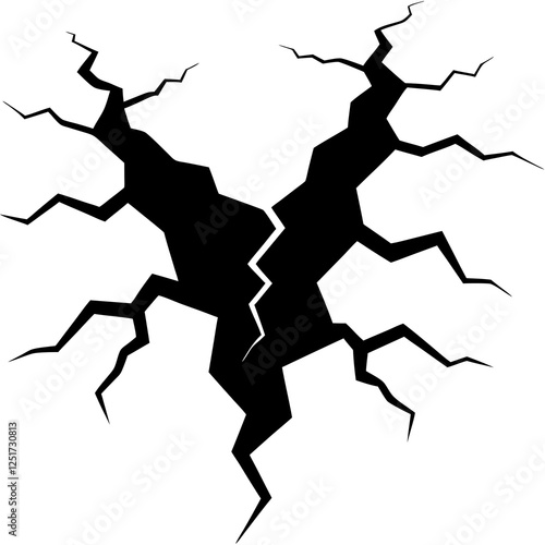 Surface cracks and fissures in ground vector