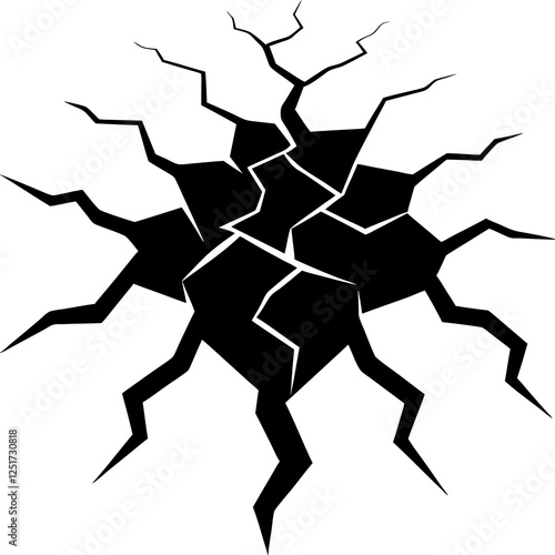 Surface cracks and fissures in ground vector