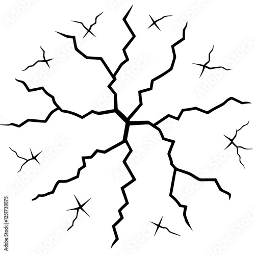 Surface cracks and fissures in ground vector