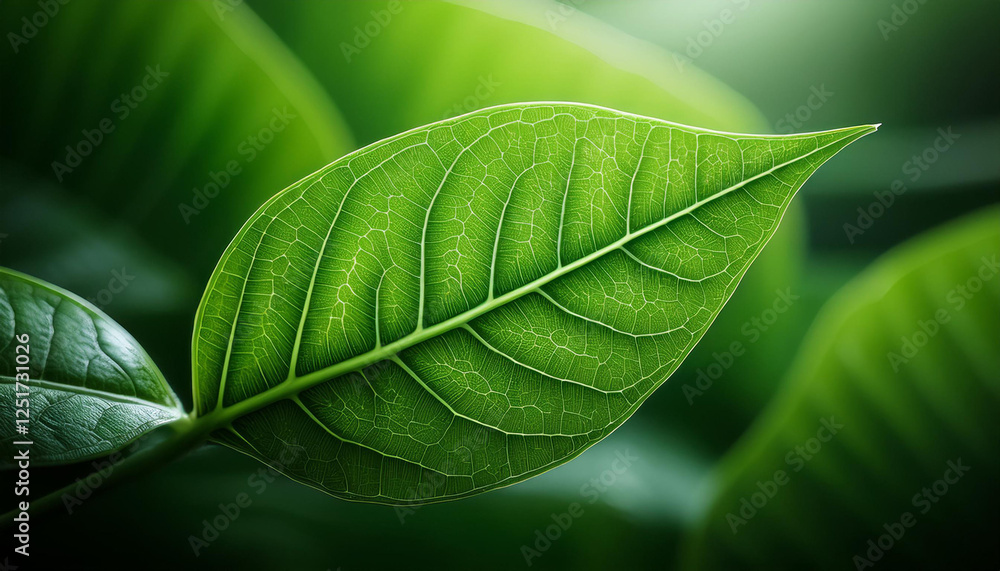 Fototapeta premium earth day macro shot of green leaf vein eco surroundings with reproduction area leaves scene and nature wallpaper for presentation