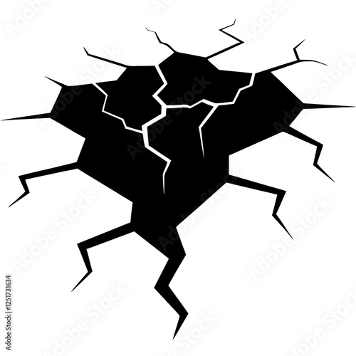 Surface cracks and fissures in ground vector