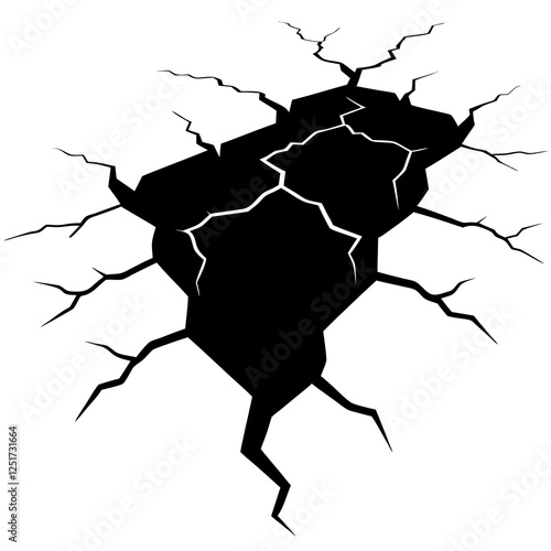 Surface cracks and fissures in ground vector