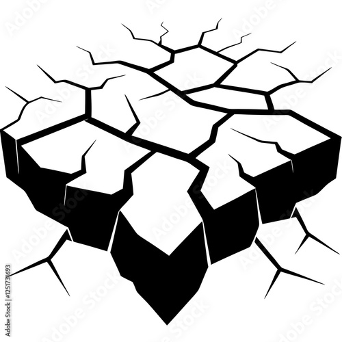 Surface cracks and fissures in ground vector