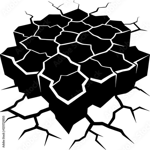 Surface cracks and fissures in ground vector