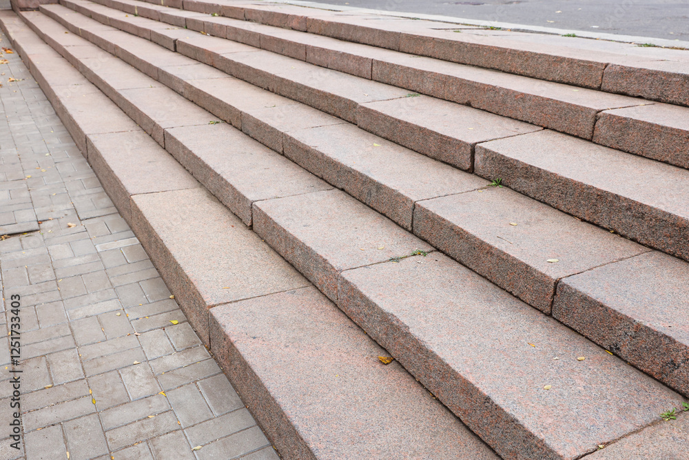 Closeup view of empty stone stairs outdoors Closeup view of empty stone stairs outdoors
