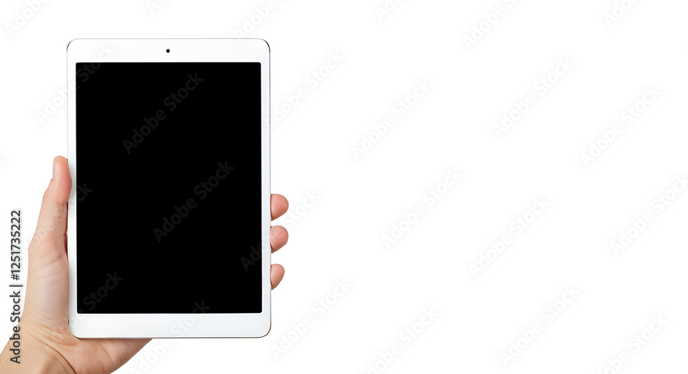 Hand Holding Modern Tablet with Black Screen Hand Holding Modern Tablet with Black Screen
