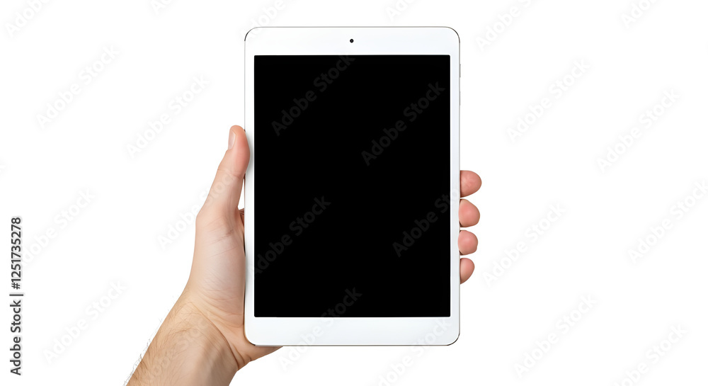 Hand Holding Modern Tablet with Black Screen Hand Holding Modern Tablet with Black Screen