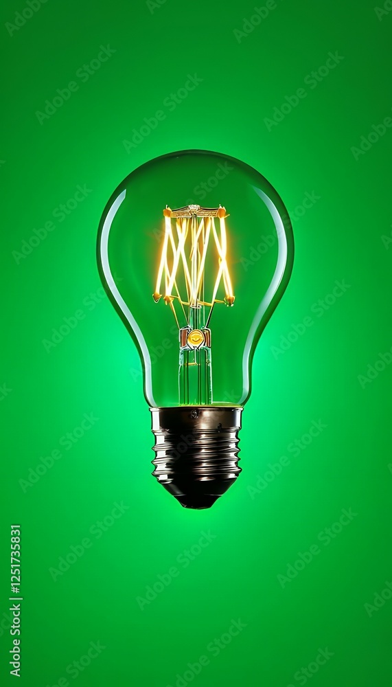 green turn background bulb light bulb inspiration idea three-dimensional bright concept electric electricity energy glasses green idea illumination imagination invention isolated light bulb object