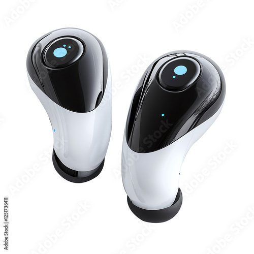 A pair of sleek, AI-powered wireless earbuds 
