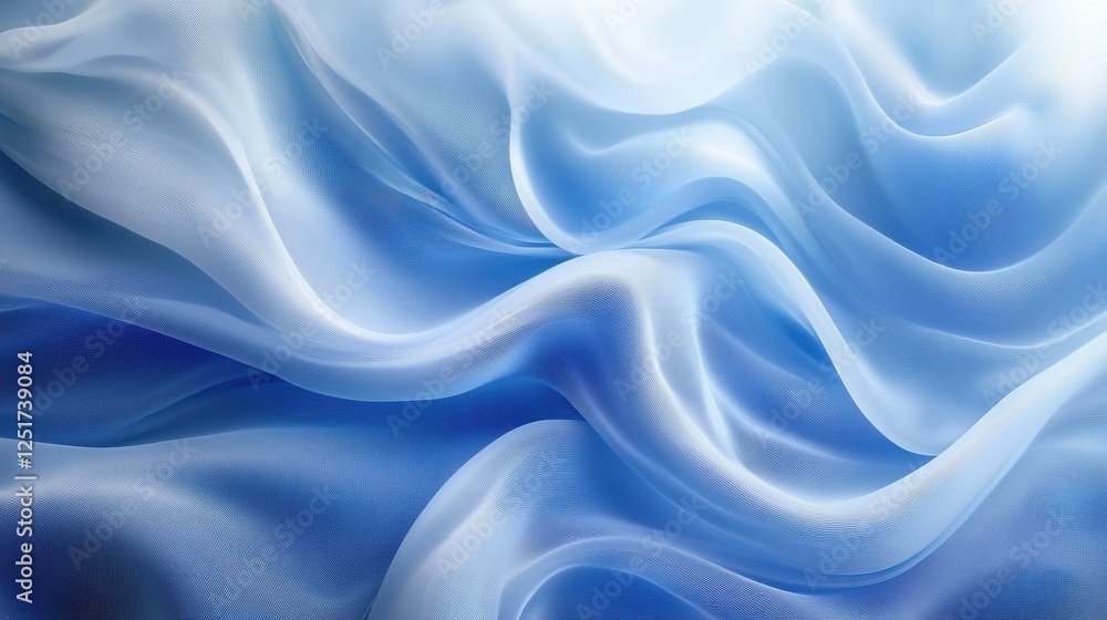 Soft blue fabric drapes creating a serene, flowing texture. Soft blue fabric drapes creating a serene, flowing texture.