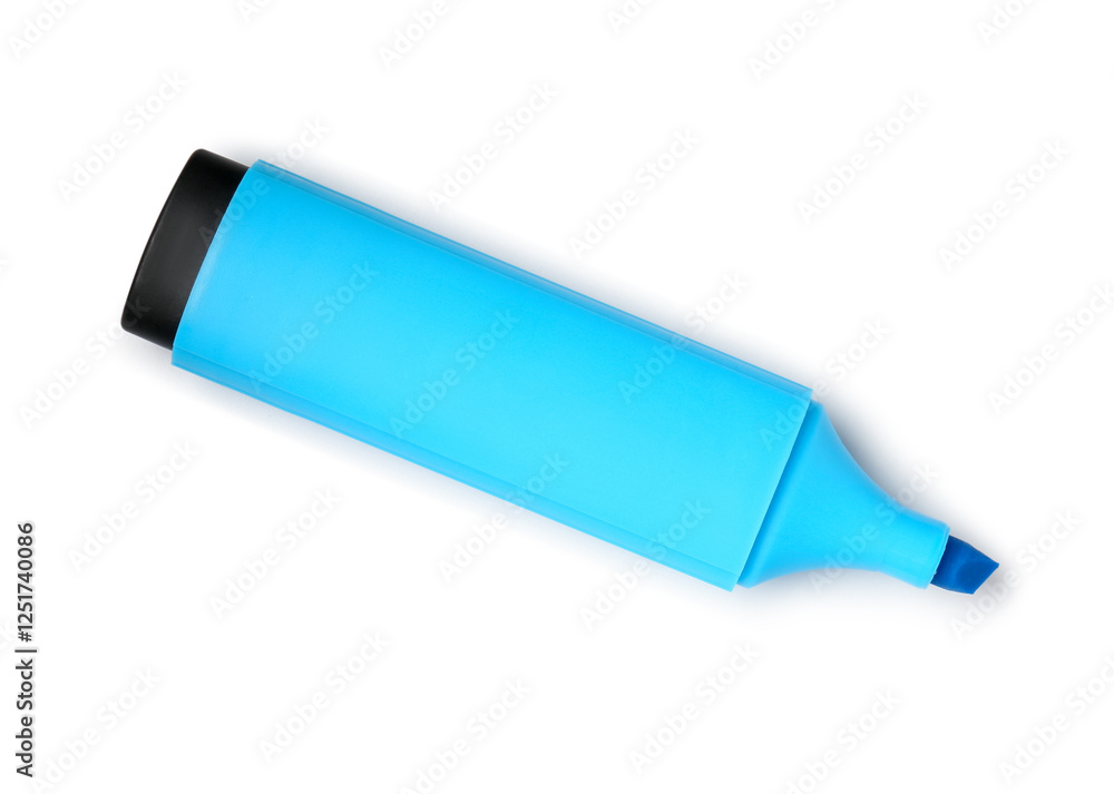 One highlighter isolated on white, top view One highlighter isolated on white, top view