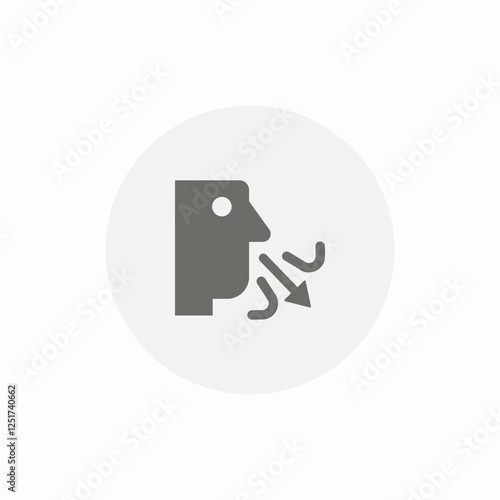 nose exhale air icon sign vector