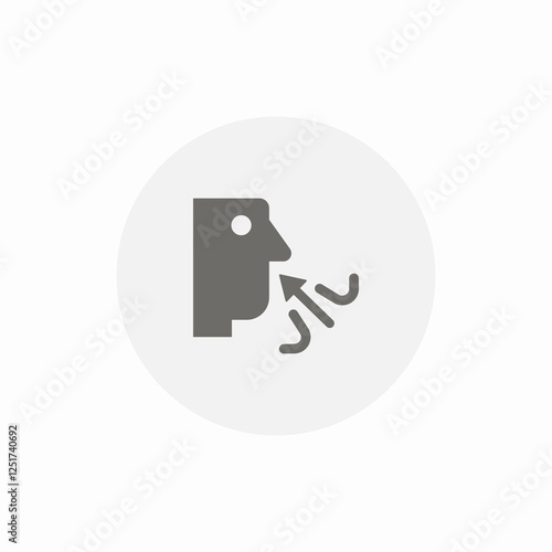 nose inhale air icon sign vector