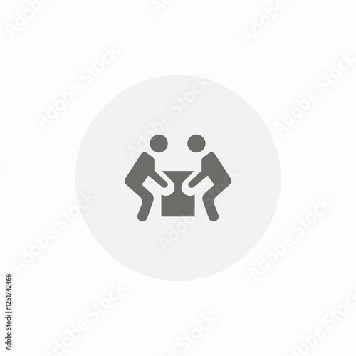 team lifting icon sign vector