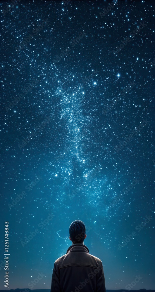 Looking up at the Starry Night Sky With a Cloud of Stars in Low Resolution. Generative AI Looking up at the Starry Night Sky With a Cloud of Stars in Low Resolution. Generative AI