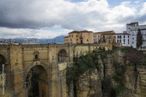 The bridge over the Guadelavin River in the city of Ronda, in the Andalusian province of Malaga