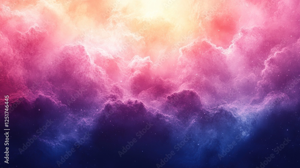 Obraz premium A vibrant cosmic cloudscape with hues of pink, purple, and blue.