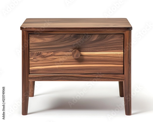 Wallpaper Mural A wooden nightstand with a drawer sits on a white background Torontodigital.ca