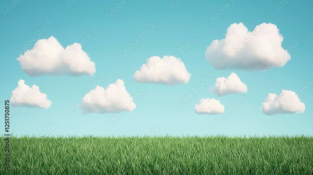 Cloudy sky over lush green field nature scene landscape photography serene environment wide-angle view tranquil concept for nature lovers