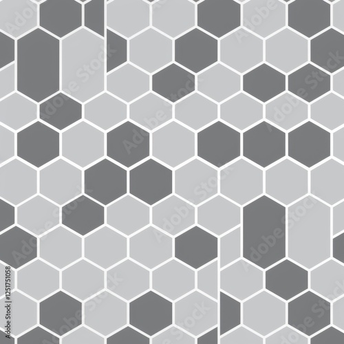 Modern Hexagon Pattern in Shades of Gray