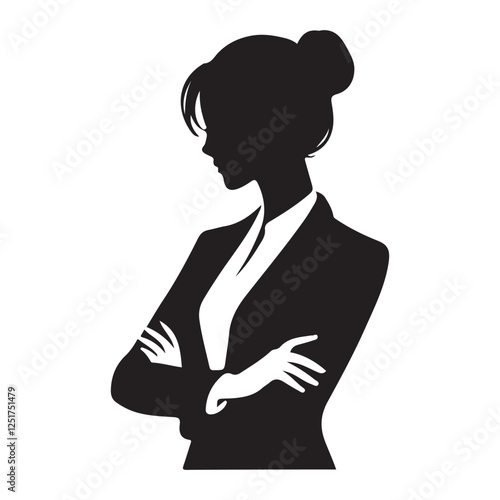Business woman silhouette vector professional confident illustration