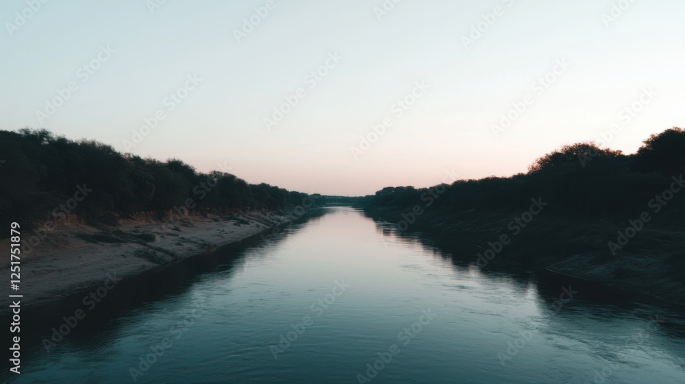 Serene sunset river reflection tranquil landscape photography natural environment aerial view peaceful concept Serene sunset river reflection tranquil landscape photography natural environment aerial view peaceful concept