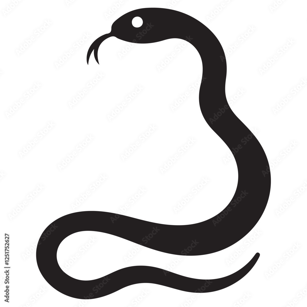 Fototapeta premium Snake Silhouette Vector Illustration Reptile Graphic for Nature