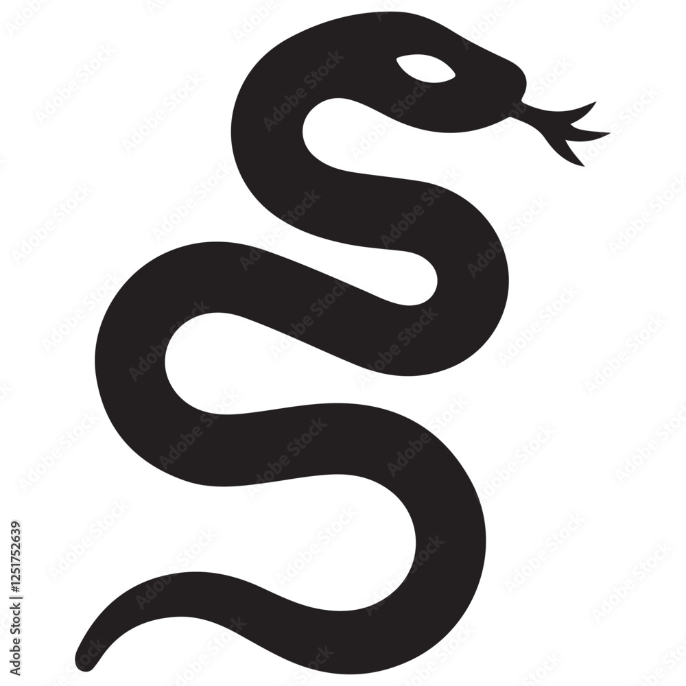 Naklejka premium Simple snake silhouette vector illustration reptile animal design