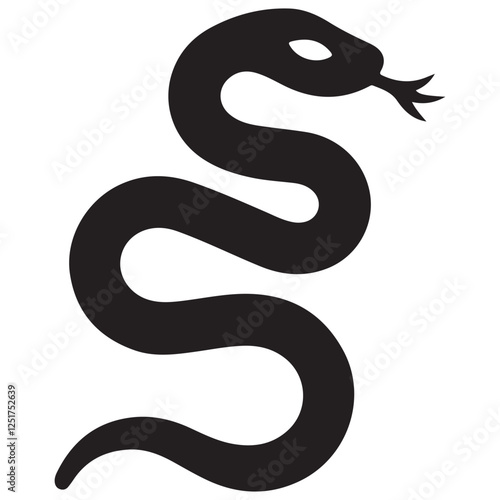 Simple snake silhouette vector illustration reptile animal design