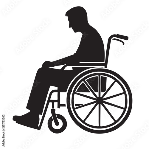 Wheelchair User Silhouette Vector Illustration Accessibility Disability Support