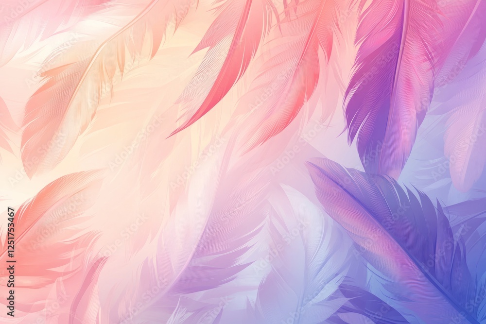 Soft pastel colored feathers background. Soft pastel colored feathers background.